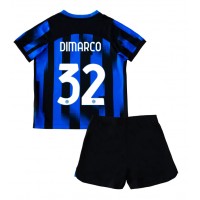 Camisa de Futebol Inter Milan Federico Dimarco #32 Equipamento Principal Infantil 2023-24 Manga Curta (+ Calças curtas)